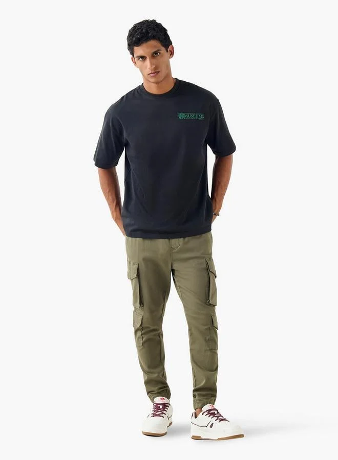 سبلاش فيڤ تيشيرت بطبعة جرافيك ورقبة دائرية